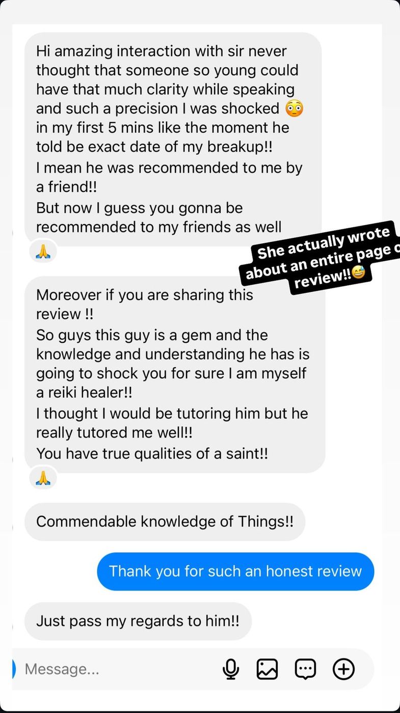 Client message 1 about a reading with Avitosh